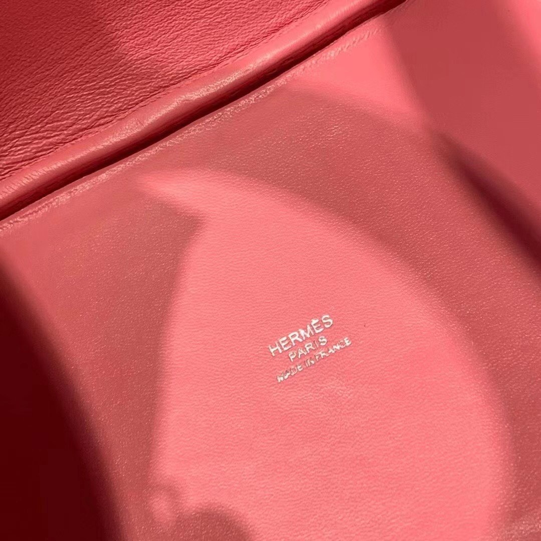 에르메스 피코탄 락18 핑크 골드브라운 은장 타조가죽